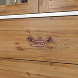 FAMAPY Farmhouse 4 Door Wardrobe with Glass Doors & Storage Cabinet, Armoire Wardrobe Closet with Hanging Rod & 3 Drawers, Art Decor Armoire Closet White and Oak (57.5”W x 20.3”D x 75.7”H) FAMAPY