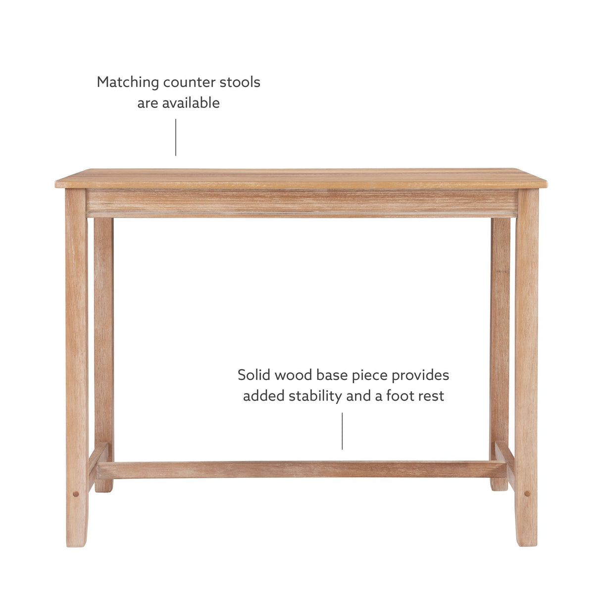 Linon Distresed 36 inch Height Pub Claridge Table, Distressed Brown Counter Linon