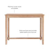 Linon Distresed 36 inch Height Pub Claridge Table, Distressed Brown Counter Linon