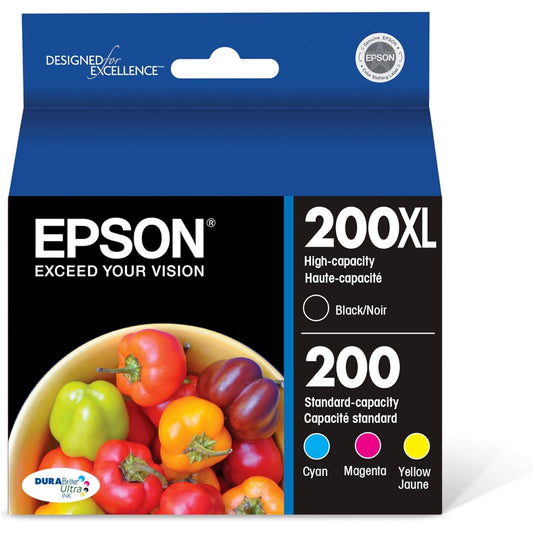 EPSON 200 DURABrite Ultra Ink High Capacity Black & Standard Color Cartridge Combo Pack (T200XL-BCS) Works with WorkForce WF-2520, WF-2530, WF-2540, Expression XP-200, XP-300, XP-310, XP-400, XP-410, Black and color combo pack