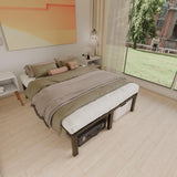 HOBINCHE 12 Inch King Size Bed Frame - No Box Spring Needed Heavy Duty Metal Platform Mattress Foundation with Steel Slats, Non-Slip Noise Free Easy Assembly Black Bedframes HOBINCHE