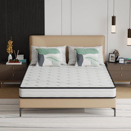 PayLessHere 6 Inch Hybrid Mattress with Innerspring and Foam/Fiberglass Free/Medium Firm Spring Mattress/Full Size Mattress in a Box/CertiPUR-US Certified/Cool Sleep Pressure Relief PayLessHere