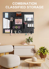 Pegboard Wall Organizer - Modular System for Gaming Setup, Office & Kitchen Storage Solutions Create A Perfectly Structured Space(Black,16″×12″) Colville