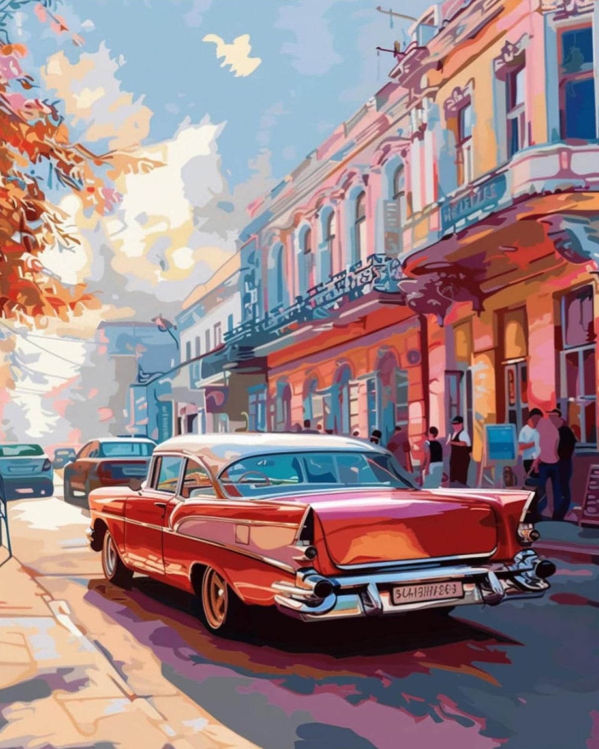 OKSGYTA Classic Car Paint by Numbers Kit for Adults, Paint by Number on Canvas, Abstract Art Digital Oil Painting Kits Suitable for Home Wall Decoration Gift 20"x16" OKSGYTA