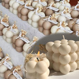 6pcs Silicone Candle Making Molds Kit Set, 3D Silicone Mold for Baking Desser, Soy Wax, Soap Geometric Pumpkin Shapes Yarn Ball Bubble Cube Molds DIY Scented Candle Giliger