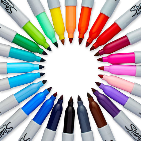 Sharpie Electro Pop Permanent Markers, Fine Tip, Marker Set, Assorted Colors, 24 Count - Coloring, Drawing, Art, Markers, Writing Sharpie