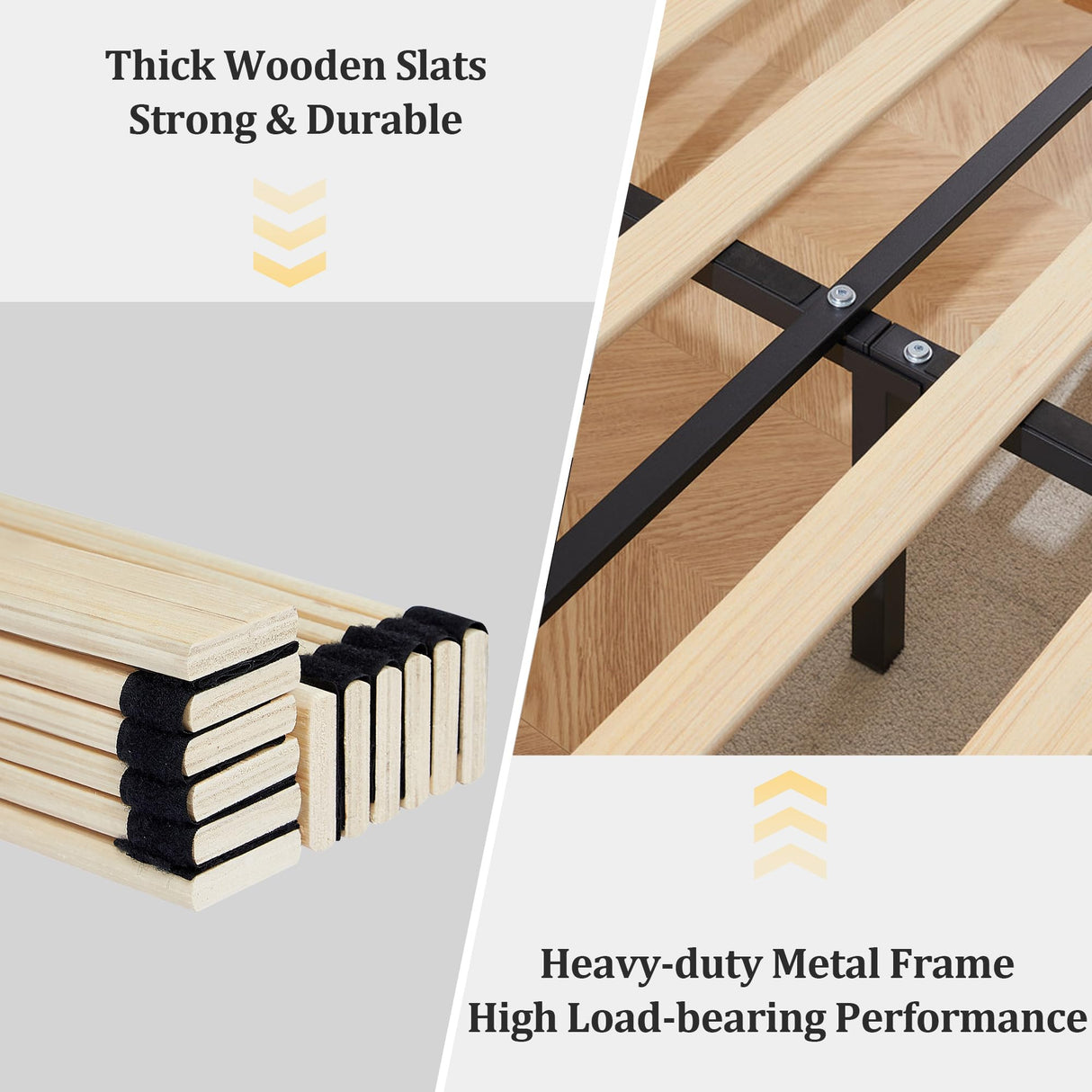 VECELO Twin Size Bed Frame with Adjustable Headboard, Upholstered Button Tufted Platform Bedframe with Wood Slats Support, No Box Spring Needed, Light Blue VECELO