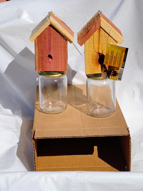 Amish Made Rustic Carpenter Bee Catching Device 2 Pack WoodArtSupply