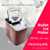 FRIGIDAIRE - Stainless Steel Countertop Ice Maker Machine with 26 lb Capacity | Ice Machine Makes 9 Cubes Every 7-15 Minutes | Portable Ice Maker for Countertop with Ice Shovel & Drain Plug Frigidaire