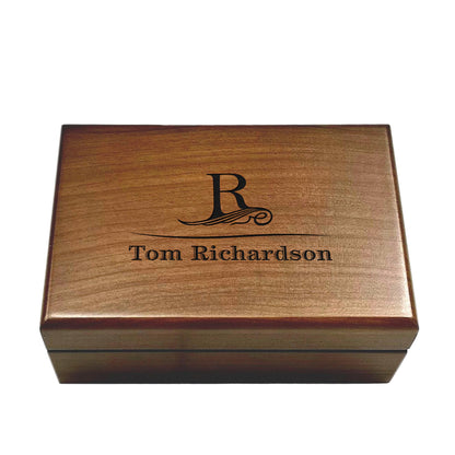 Personalized Walnut Gift Box, Luxury Mens Jewelry Box, Groomsmen Wooden Box, Men's Keepsake Box, Best Man Wood Box, Wooden Box Birthday Gift