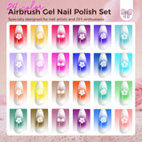 24 Colors Airbrush Gel Nail Polish, Safe And Odorless, Suitable For Airbrush Nail Art, Gradient Nails, Blush Nails, French Nails & Various Patterns (24X20ml) rhinowisdom