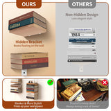 Professional Invisible Floating Book Shelves for Wall, 6 Tier Vertical Spine Book Tower Hanging Bookshelves, Wall Mounted & Space Saving, Heavy Duty Metal Book Organizer for Home Office, 3 Pack White Ninwod