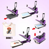 BetterSub Heat Press 15x15 inch Digital Heat Press Machine, Slide Out Drawer Tray Industrial Quality T-Shirt Heat Transfer Machine Purple Black BetterSub