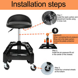 RCIACRHT Rolling Garage Shop Seat,Garage Stool with Wheels,Heavy Duty Mechanic Stool 350 Lbs Capacity Storage with Tool Tray,Lockable 360°Wheels,Adjustable Heigh Workshop Stool RCIACRHT