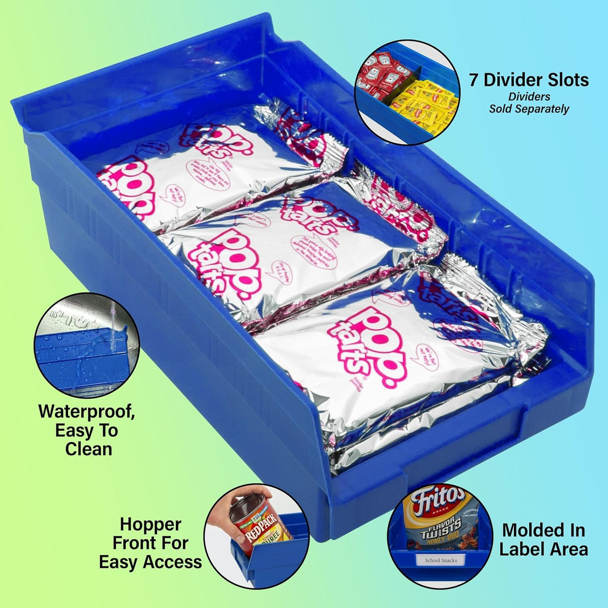 Akro-Mils 30130 Plastic Shelf Bins, Heavy Duty Storage Bins for Garage, Closet, and Drawer Organization, 12-Inch x 6-1/2-Inch x 4-Inch, Red, 12-Pack Akro-Mils