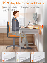 ODK 48 Inch Computer Desk with 3 Drawers and USB Power Outlets, Home Office Desks with LED Lights and Adjustable Monitor Stand, Work from Home, Modern Work/Writing/Study Table for Bedroom, White ODK