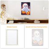 SENQAO Halloween Paint by Numbers for Adults Beginners Framed, Ghost Pumpkin Adults' Paint-by-Number Kits, Adult Paint by Number Kits on Canvas, Acrylic Number Painting for Home Decor, 8x12in SENQAO