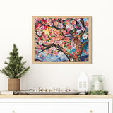 Flowers Blossom DIY Paint by Numbers for Adults Cherry Tree Digital Oil Painting Wildflowers, Landscape Acrylic Paintwork Kits Canvas with Acrylic Paint Boho Art Room Decor 20x16 Inch (No Frame) WUIVCTR