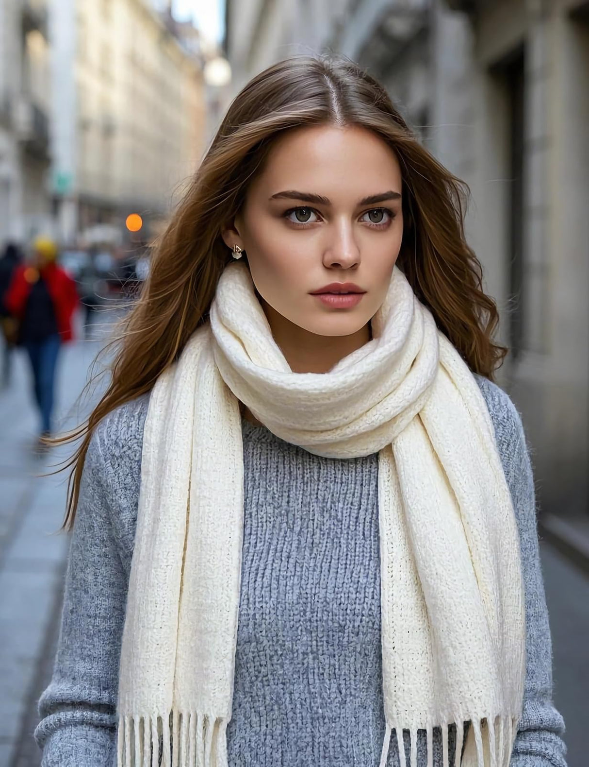 TEHETE 100% Merino Wool Yarn for Knitting 3-Ply Luxury Warm Soft Lightweight Crochet Yarn (Beige) TEHETE