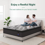 VISCOUNTESS Queen Mattress, 14 Inch Mattresses Euro Top Mattress Medium Firm for Back & Lumbar Support, Individual Pocket Spring Bed for Motion Isolation & Pressure Relief VISCOUNTESS