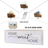 Home Sweet Home Sign Wall Decor 32”X12” Master Family Room Above Bed Beautiful Living Room Above Couch Sign Large Rustic Farmhouse Wood Framed Entryway Hanging Wall Art Decoration (White) Surfapans