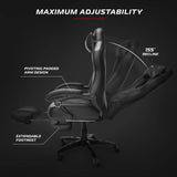 RESPAWN 110 Pro Gaming Chair - Gaming Chair with Footrest, Reclining Gaming Chair, Video Gaming Computer Desk Chair, Adjustable Desk Chair, Gaming Chairs For Adults With Headrest Pillow - Grey RESPAWN