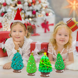 12Pack Christmas Trees DIY Crafts Kit - Air Dry Clay Christmas Crafts for Kids - Creative Air Dry Clay Modeling Indoor Decorations - Kids Christmas Trees Crafts Gift for School Winter Party Fun LULEEYANG