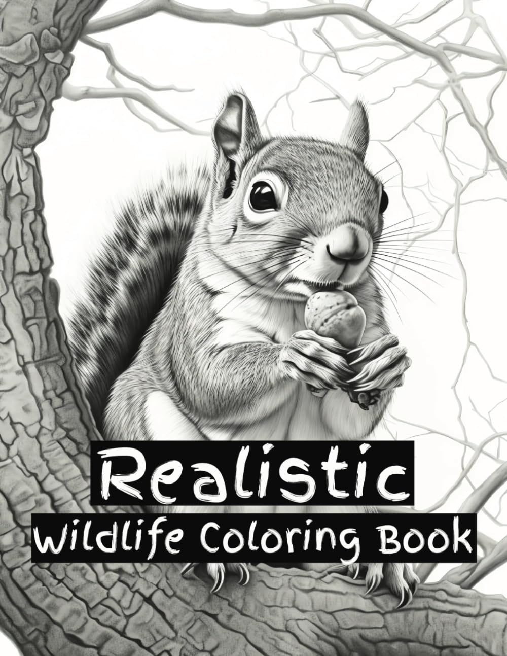 Realistic Wildlife Animal Coloring Book: 50 Beautiful Grayscale Designs Majosta