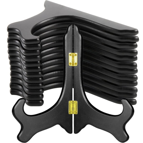 WUWEOT 6 Pack 7" Wooden Display Stand, Black Wood Easel Plate Holders to Display Pictures, Cook Books, Art, Dish, Certificates and More, Ideal Wedding, Home, Birthday, Party, Table Decorations WUWEOT