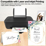 White Cardstock 8.5 x 11, 230gsm Cover Cardstock Paper, 85 Lb Heavy Card Stock for Printer, Card Stock Paper for Invitations, Scrapbooking, Crafts, Diy Cards, Decoration, Drawing (30 Sheets) Joyberg