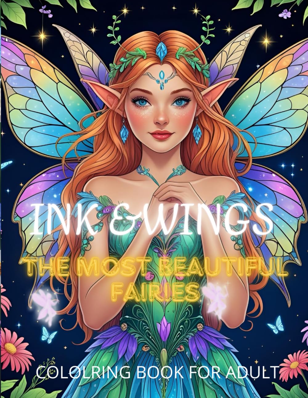 INK AND WINGS MOST BEAUTIFUL FAIRIES COLORING BOOK FOR ADULT: coloring book about fairies WoodArtSupply