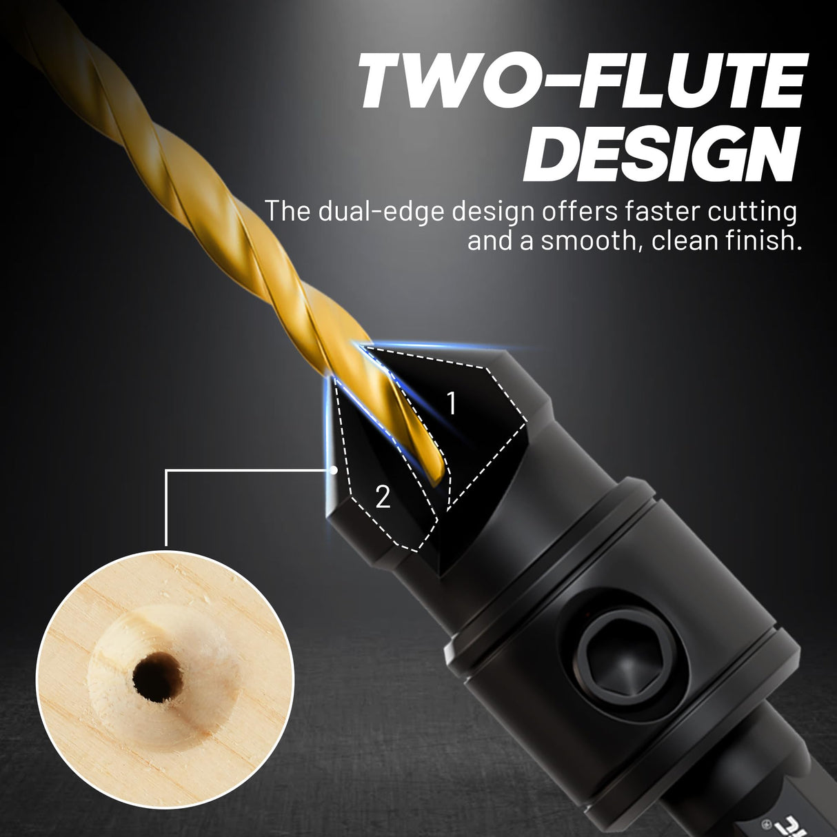 EZARC Countersink Drill Bit Set, 12 PCS Counter Sink Drill Bit Adjustable, #4, #6, #8, #10, #12, Magnetic Extension bit Holder for Woodworking with Storage Box EZARC