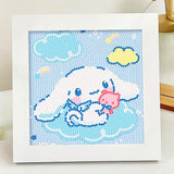 PERFECTSIGHT Cute 5D Diamond Art Kits with Wooden Frame, Kawaii DIY Painting Art for Adults Teen, Diamond Arts and Crafts Sets, Big Gem Full Drill Diamond Dots for Women Beginners (Big Ear) PERFECTSIGHT