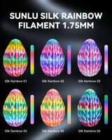SUNLU Silk Rainbow PLA Filament, Multicolor Silk 3D Printer Filament 1.75mm +/- 0.02mm, Fast Color Change Each 8 Meters, 330 Meters, 1kg/2.2lbs, Silk Rainbow Filament(Lilac-Violet) SUNLU