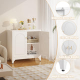 Metal Storage Cabinet with 2 Doors, 48" H White Sideboard Cabinet, Small Kitchen Pantry with Adjustable Shelf, Coffee Bar Cabinets, Storage Cabinets for Kitchen, Pantry, Living Room, Office MetalMax