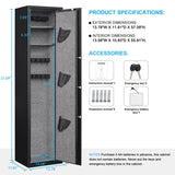 57" Rifle Gun Safe, Digital 5-6 Gun Safe for Rifles and Pistols, Shotgun Gun Safes for Home, Gun Safes for Home Rifle and Pistols with Backlit Keypad, Mute Mode, and Two Removable Shelves silkight