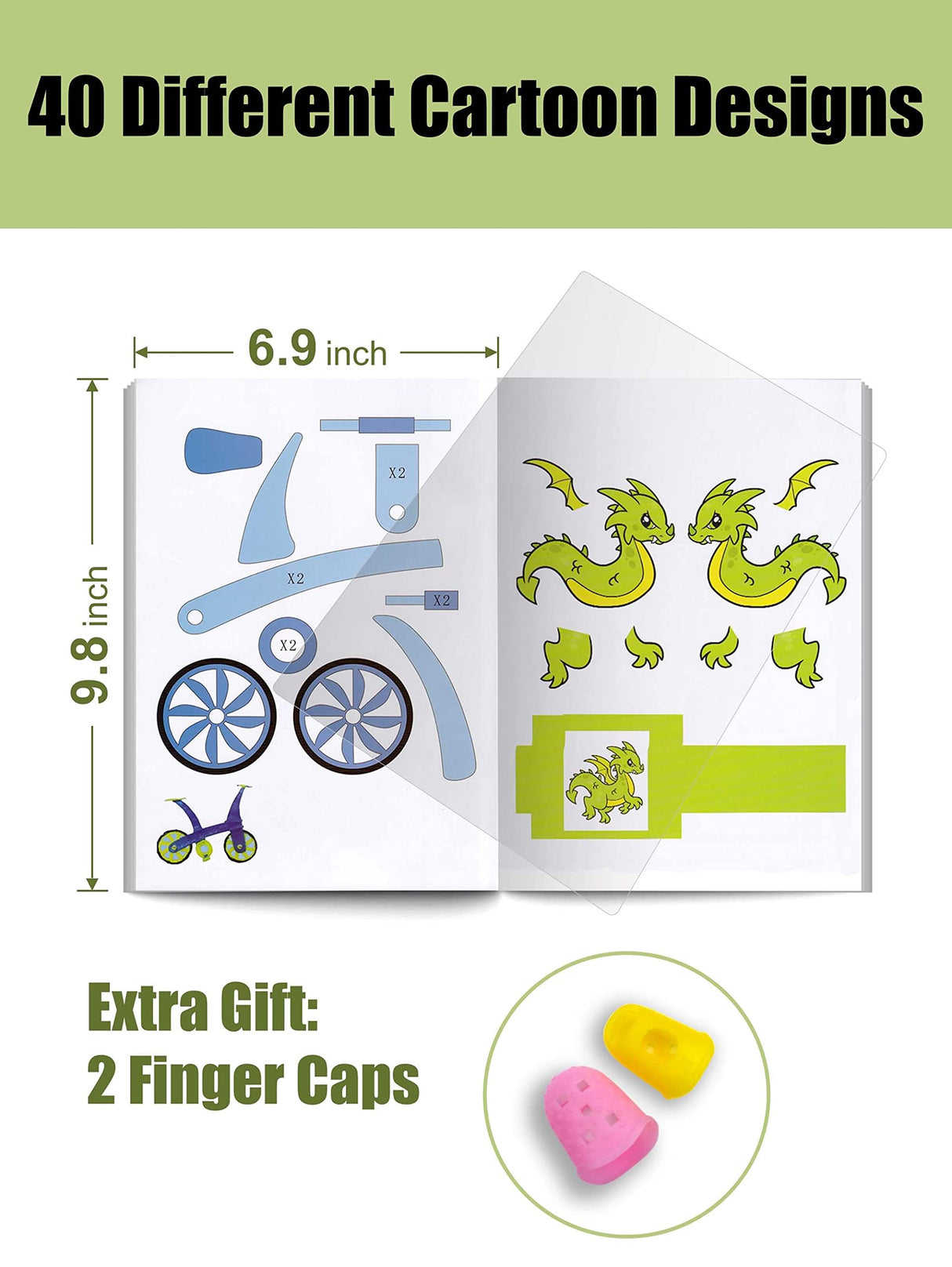 SONGTIY 3D Printing Drawing Book, Reusable Colorful 40 Patterns Thick Paper Template with a Clear Plate, Painting Graffiti Template for 3D Pen Kids DIY Gift SONGTIY