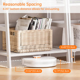 HITNET Ladder Shelf, 4 Tier Bookshelf, Floor Standing Bathroom Storage Rack with Bamboo Frame, Home Office Open Display Bookcase, White HITNET