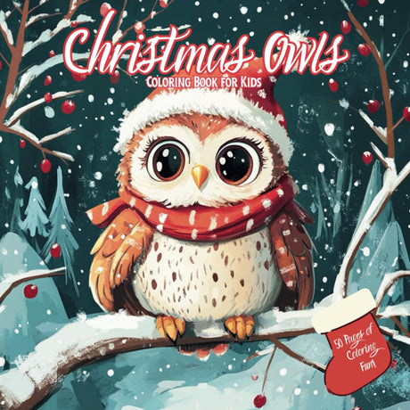 Christmas Owls Coloring Book for Kids: A Christmas Activity Book Majosta