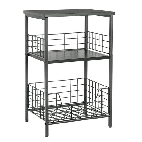 X-cosrack Side Table, Small End Table Record Player Stand with Storage, Vinyl Record Storage Night Stand for Living Room, Bedroom,Office(Patent Pending)(Black) X-cosrack