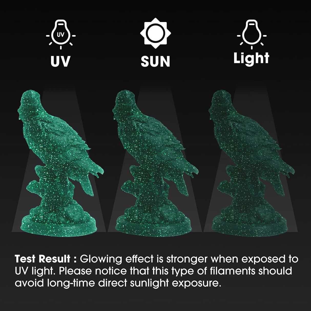 eSUN eStars PLA Luminous 3D Printer Filament, 1.75mm 1KG Spool Upgrade Strong Glow in The Dark Shiny PLA for 3D Printers, Luminous Shiny Galaxy Black eSUN