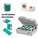 E-Found 3pcs 15OZ Sublimation Silicone Mug Wraps 3D Sublimation Silicone Mug Clamp Mug Wraps for Sublimation in Oven Fixture 3D Rubber 15OZ Mug Clamps for Printing Mugs Sublimation Transfer Machine E-Found