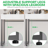 GreenForest Vanity Desk with 2 Drawers Glossy White 39 inch Modern Home Office Computer Desk Makeup Dressing Console Table with Metal Silver Legs for Small Spaces,Silver GreenForest