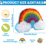 Rainbow Latch Hook Kit Rainbow Pillow DIY Craft Kit for Kids Making Your Own DIY Pillow Yarn Craft Kit for Girls Pattern Paint Cross Sewing Sofa Cushion Plush Gift for Kids Justforjoyful