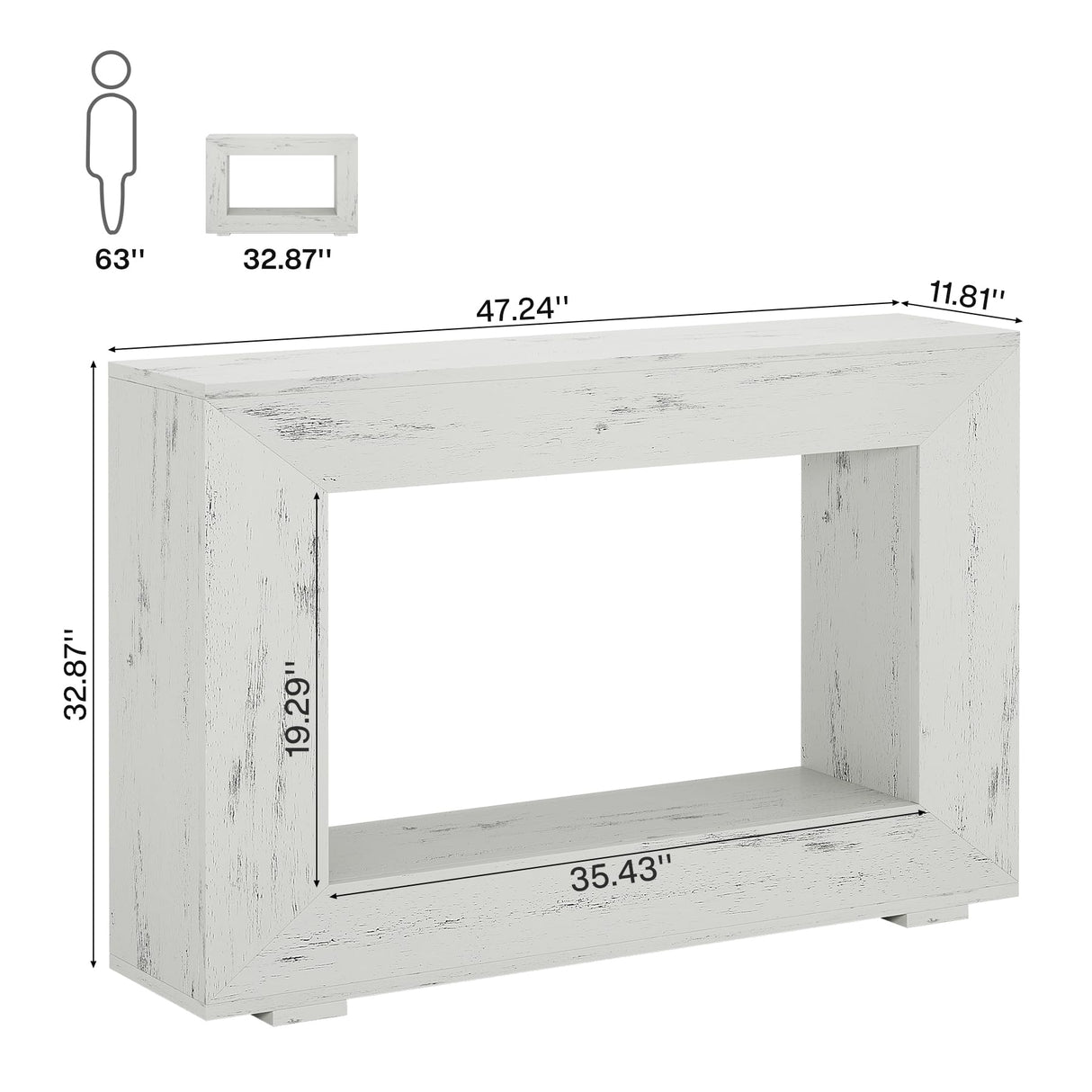Tribesigns Farmhouse Console Table, 47 Inches Entryway Console Table with Storage, Industrial Hallway Accent Table for Living Room, Entrance Tribesigns