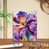 Iris Flower Paint by Numbers Kit for Adults Beginner,Flower Adult Paint by Number Kits on Canvas,Easy Canvas Paint by Numbers for Adults for Home Wall Decoration 16 X 20 inch GEMFAMILY
