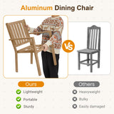 RoyalCraft Aluminum 7 Pieces Patio Dining Sets, Outdoor Dining Table with 6 Chairs, Outdoor Patio Dining Furniture Set with Removable Cushion for Lawn, Garden, Backyard, Brown RoyalCraft