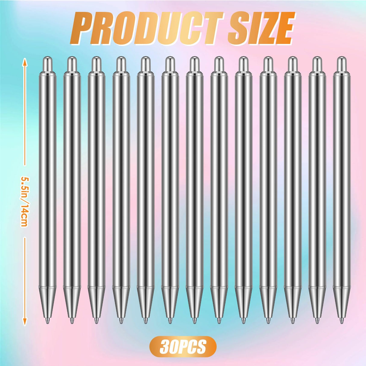 Qilery Epoxy Pens Blanks Stainless Steel Pen Blanks for DIY Back to School Glitter Pen Metal Pens Epoxy Pens Black Ink Pens for Classroom Crafting Gift Business Office Student Teacher(30 Pcs) Qilery