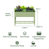 Elevated Raised Garden Bed-V Series, 2' x 4' Garden Beds with Legs & Storage Rack for Patio Porch, 700 Lbs Weight Capacity, Outdoor Planter Boxes for Gardening Herbs Vegetables Flowers, Olive Green Vego garden