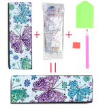 BAYUNOE Eye Glass Case Diamond Art Painting Portable Unisex Protective Case for Glasses Sunglasses Glasses Storage Box DIY Art Craft Gift -Butterfly BAYUNOE